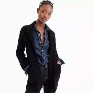 J. Crew Open-Front Sweater-Blazer Black Large